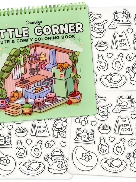 Coco Wyo Little Corner Coloring Book (Spiral Bound) & Sticker Set