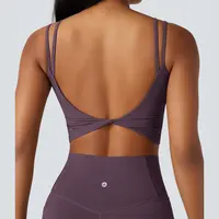 Halara UltraSculpt™ Double Straps Twisted Backless Cropped Yoga Tank Top