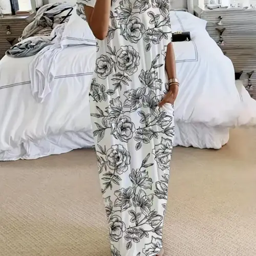 Women's Tie-Dye/Butterfly/Heart Print Sleepwear, Leopard Round Neck Loose Fit Pajamas, Comfortable Loungewear