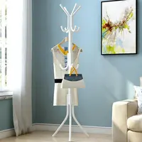 12-Hook Freestanding Clothes Rack - Modern Coat Rack, Indoor Furniture Home Organizer, Entryway Storage Solution for Coats, Hats, Jackets & Purses, 12 Hook Cot Rack