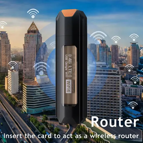 【Summer Survivals】JOYTUTUS 2026 4G LTE WiFi Router 150Mbps USB Modem Unlocked Portable Car WiFi Adapter for Desktop PC Notebook TV Black Wireless Dongle Device【Requires a separately purchased data‑only SIM card】