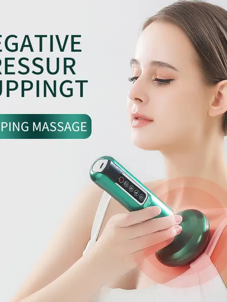 Electric Cupping Massager, Smart Cupping Machine, LED Light Heating Vacuum Suction Gua Sha Tool, Body Shaping Massage Tool, Personal Care Appliances for Women