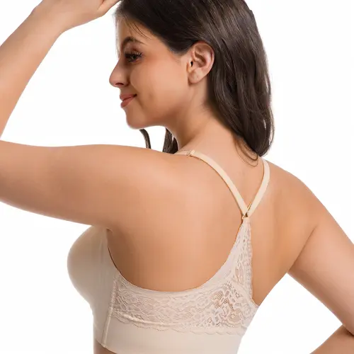 Lusait Women's Seamless Wireless Lace Bra Mothersdaygift Triangle Back Soft Jelly Bra Pullover Bra Seamless Wireless Lace Racerback Bralette Buttery Soft Comfort tiktokshopspringglowup,summerwins