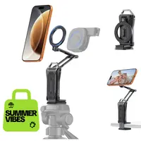 OMOTON TP02 Pro Magnetic Phone Holder for Vlogging, Content Creator Essentials with 1/4" Screw, Arca-swiss, Adjustable Metal Cellphone Mount phone stand & Selfie Stick for iPhone&Samsung#DealsForYouDays