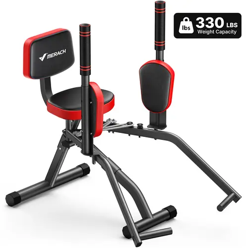 Merach Hip Abductor Machine for Home Gym, Upper Back Exerciser, Adjustable Glute Trainer, Thigh Workout Equipment for Hip Sculpting & Butt Lifting Summervibes