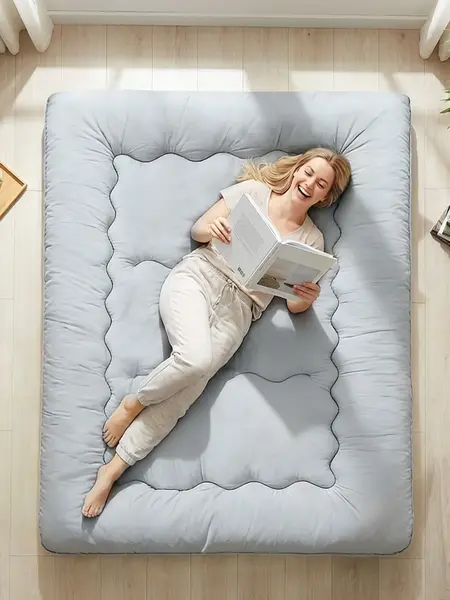 Memory Foam Futon Mattress, Foldable Tatami Floor Mattress with Storage Bag, Space-Saving & Comfortable