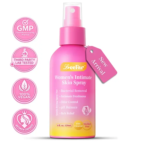 LeeFar Her Fresh Intimate Skin Spray – Odor Control, pH-Balanced & Itch Relief | Cleansing & Refreshing Feminine Spray for Intimate Comfort & Daily Hygiene | 4 fl oz (120 mL)
