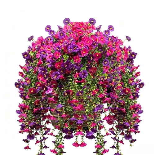 4/6/8/12 Pack Artificial Hanging Dendrobium Orchid Purple Flowers, Fake Hanging Plants with Vivid & Long-Lasting Color, Spring/Summer Decoration Indoor & Outdoor Decor for Garden, Window Sill SummerVibes