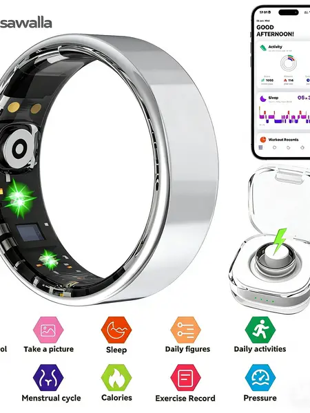 2026 New Smart Ring, Sleep & Heart Rate Monitoring,5ATM Waterproof for Swimming, Unisex Couple Style, Compatible with Android & iOS,father'sdaygifts