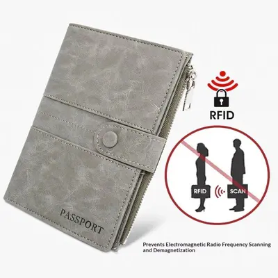 Women Men PU RFID Passport Cover Passport Protector Multi-Function Credit ID Card Wallet Waterproof Business Document