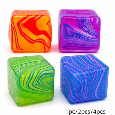 Stress Relief Squishy Cube, Slow Rebound Squishies, Ice Block Sensory Toy, Anxiety Relief Soft Gel Block, Adult Stress Ball, Multicolor Slow-Rebound Stress Relief Fidget Toy, Stress Relief Gadget, Soft Anxiety Fidgets