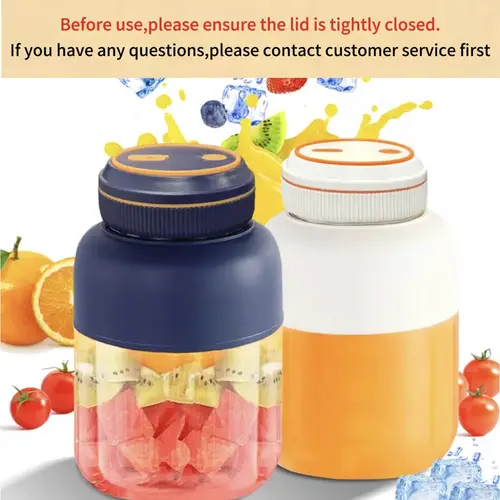 [Ensure the juicer is tightened before use.]Portable Household Appliances Juicer,USB Rechargeable Juice Blender Cup,Multifunctional juicermachine ,Summer Essentials Smoothieblender