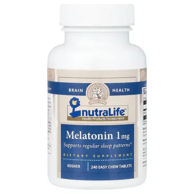 NutraLife Melatonin, 1 mg, 240 Easy Chew Tablets