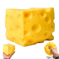 1 PC Cheese Squishy Cube Block, Squishy Fidget Toys for Adults & Teens, Easter Basket Stocking Stuffers, Sensory Stress Ball Squeeze Toys for Stress Relief，Available in various sizes