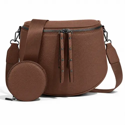 Women's 2026 Hot Item Portable Large Capacity Waterproof Leather Pouch with Adjustable Strap Compact Cosmetic Bag Ideal for Outings Travel & Gatherings Perfect Gift
