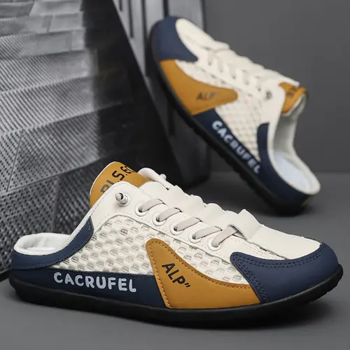 【Runs Small, Size Up】 Men's Breathable Mesh Slip-On Sneakers, Casual Summer Shoes, Comfortable Footwear for Beach & Daily Wear