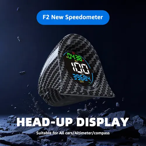 【DealsForYou】KUOWEIHUD 2026 F2 Car Heads-Up Display - Digital Dual-GPS Speedometer with GPS Tracking, High Refresh Rate, Metal Shading, USB Power Cable, Plug-and-Play, Automatic Brightness Adjustment, Large Font Display, Car Stuff, Auto Parts Accessories