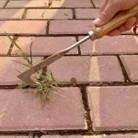 VOTREK Crack Weeder Crevice Weeding Tool with Gloves, L Shaped Stainless Steel Hand Weeder for Garden, Flower Bed Edges, Patio Pavers and Brick Joints, Manual Weed Puller Remover