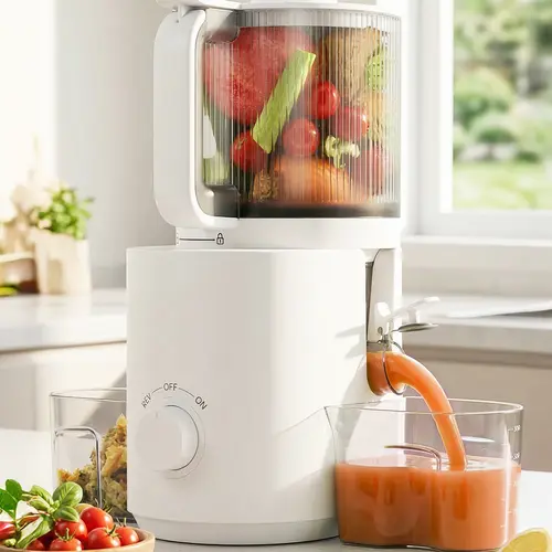 3-in-1 Masticating Juicer Machines, 7-inch Wide Feed Chute Cold Press Juicer or 6.5” Digital Touch-Screen ,Whole Fruit & Vegetable Juicing, Sorbet & Nut Milk Maker, Gift for Her & Him,Easy to Clean, 120oz Large Capacity