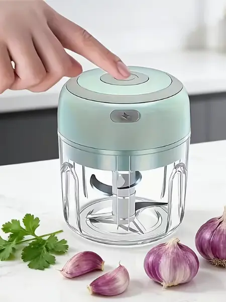 Portable Mini Multifunctional Food Chopper - Electric Kitchen Supplies, 1-Speed Food Mincer with Vegetable Chopper, Tomato Dicer, Ginger Paste Maker, Juice Mixer, Compact for Garlic, Onion, Herbs