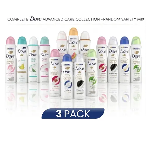 Dove Deodorant Spray Advanced Care Women's Variety Pack 3 Ct  (150ml / 5oz) - 1/4 Moisturizer Cream,summerwins