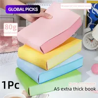 A5 Super Thick Dopamine Notebook, 4.5cm Thick 720 Pages, Soft PU Leather Cover 80 GSM Colored Pages with White Ribbon Bookmark, for Journal Study Daily Diary Travel Journaling #GLOBAL PICKS