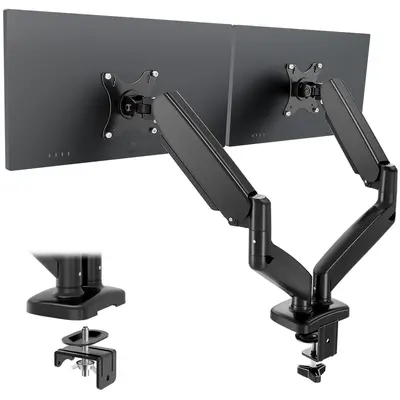 Single Monitor Mount, Fully Adjustable Gas Spring Monitor Arm Desk Stand for Ultra Wide 13 to 32 Inch Screen