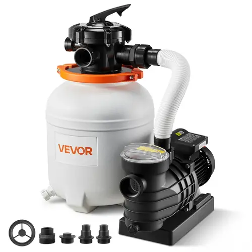 【DealsForYouDays】VEVOR 12 in Sand Filter Pump for Above Ground Pool,0.33 HP 3000 GPHSwimming Pool Sand Filter Pump with Pre-Assembled Core & Leak-Resistant Design6-Way ValveHigh-Efficiency Filtration for Pools, Pool Accessories, Water Pump Filters