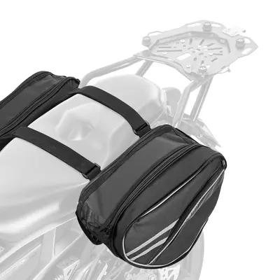 【FathersDayGift】VEVOR Motorcycle Saddlebag, 30L (15L x 2) Large Capacity Cool Accessories, Waterproof Rain Cover & Straps, Universal Fit for Most Rides, Outdoor Motorbike Luggage Storage Bag, Black, Cool Motorcycle Accessories