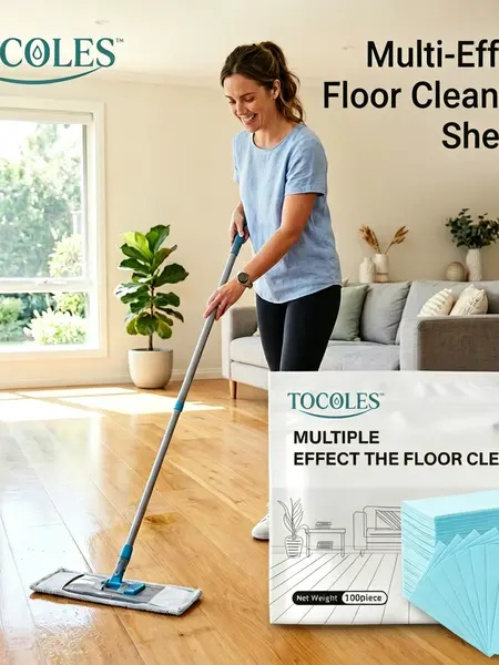 TOCOLES 100 Pack Floor Cleaning Tablets  Mild Scent Concentrate for Hardwood Laminate Tile Floors Deep Cleaning Power Plant Based Formula Multi-Surface Friendly