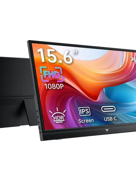 Ktc 15.6" FHD 1080P 60Hz IPS Portable Monitor - Slim Second Screen, HDR10, Built-in Speakers, HDMI/Type-C, Tech Gadgets, Tools and Gadgets, Work Accessories, Gaming Monitor for Laptops #FathersDayGift