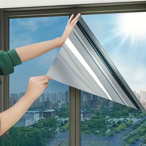 Window Glass Film,Anti-Peeping & Sunshade Window Film, Balcony & Office One-Way Perspective Sticker Film, Privacy Window Film