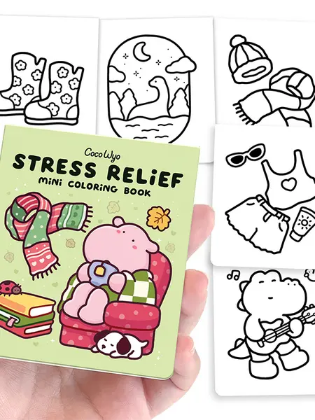 Coco Wyo Stress Relief Mini Coloring Book (3 x 3.5 in)