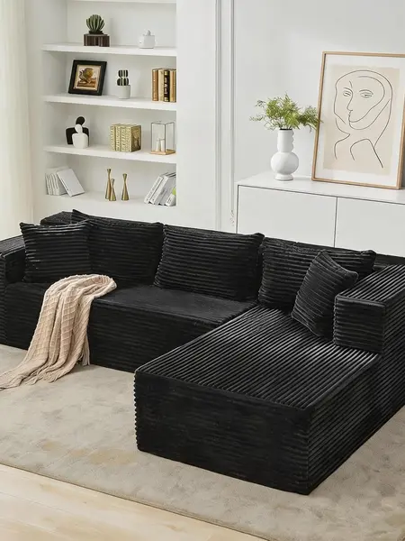 【2 Packages shipping】Sofa Couch with Chaise - Modular Sectional Sofa, Cloud Couch Sectional, Fluffy Couch, Sectional Couch, Corner Sofa Living Room