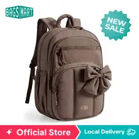 【NEW IN】BAGSMART Cute Puffer Backpack for School Girls, Detachable Bow Lightweight 15.6" Laptop Bag, Durable Nylon Daypack for Travel & Commute DealsForYouDays summerwins
