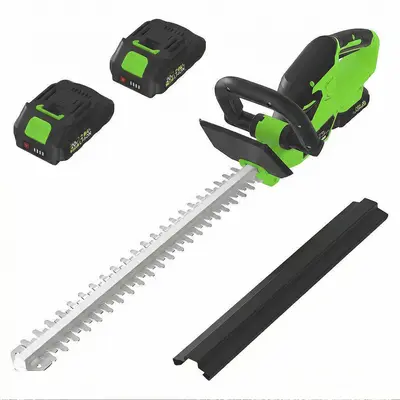 Wireless Hedge Trimmer 22 Inch - Lightweight 20V Electric Bush & Shrub Cutter - Dual-Action Blade, Brushless Motor, 2x2.0Ah Rechargeable Batteries - Ideal for Garden & Lawn Trimming