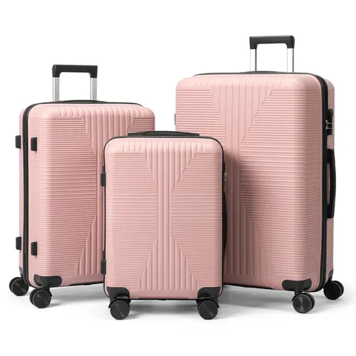Ubesgoo 3-Piece PP Hard Shell Luggage Set 20/24/28 Inch, Non-TSA Approved with Built-in TSA Lock, Combined Top & Side Carry Handles, Lightweight Durable Travel Suitcase