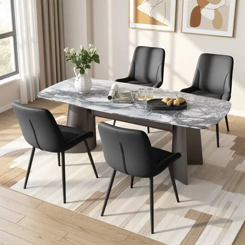 【Deals for you】Ergonomic Dining Chair with Soft Waterproof Cushion, Sturdy Metal Legs, Comfortable Kitchen & Home Seating, Modern Solid Color