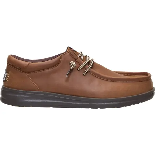 HEYDUDE Paul Full Grain Leather - Comfortable Slip on Shoes for Men