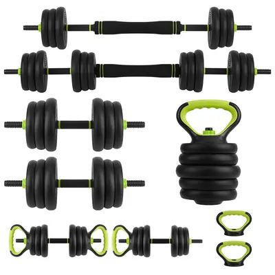 88LBS Adjustable Dumbbell Set 4-in-1 - Converts to Barbell, Kettlebell & Push-Up Stand | Multi-Functional Free Weights for Home Gym, Strength Training Gear for Men & Women | Non-Slip Grip, Compact & Space-Saving Design