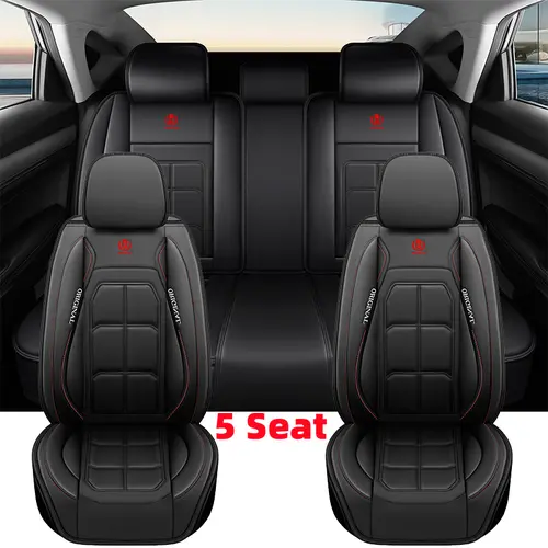 Universal Vehicle Interior Decoration Accessory Car Seat Covers - Waterproof & Wear-Resistant PU Leather - Full-Body Five-Seat Muscle Seat Covers - Anti-Stain Protection - All Seasons
