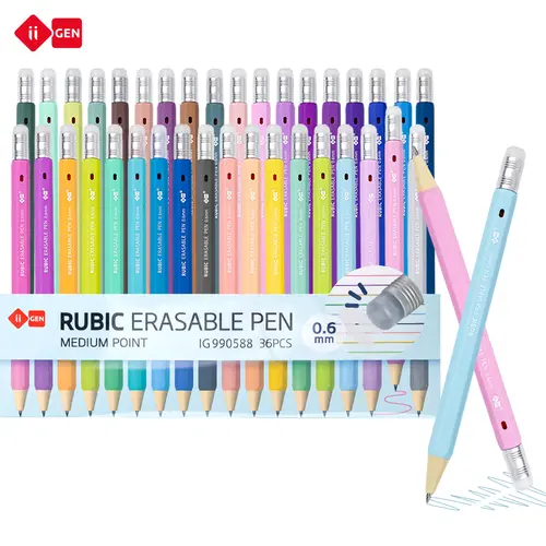 iiGEN RUBIC Erasable Gel Pens,0.6mm Retractable Twist Pens, Ergonomic Hexagonal Grip for Journaling,Drawing,School & Office Supplies,Smooth Writing for Students,Planner,teachers,nurses and artists,Holiday Gifts and Birthday Goodie Bags DealsForYouDays
