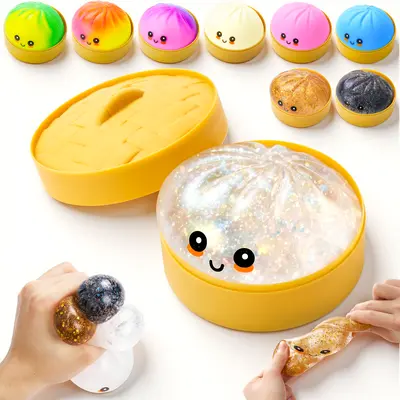 JOYIN Dumpling Mystery Box – Quick rebound,Full of surprises,NOT ALL Glitter, Random Styles Surprise, Colorful Soft Squeeze Stress Balls Fidget Sensory Toy, Decompression Gift for Kids Adults Squishy toy, Soft Sensory Squeeze Toy for Stress Relief