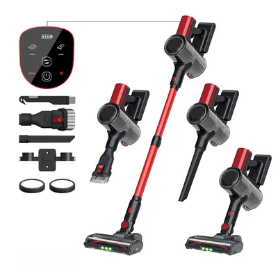 M100 Cordless Vacuum Cleaner, 1.5kg/50Min/6-Stage Filter (99.97%), Green Light, Anti-Tangle V-Roller, Self-Standing, 1.8L One-Click Emptying for Carpet/Hard Floor/Pet Hair/Car SummerVibes