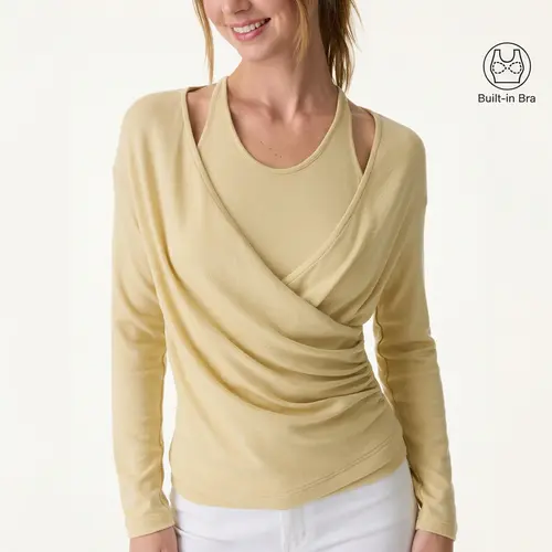 OGL Summer 2 piece sets Cami with Surplice Ruched Top spring chic clothes new sets- Built-in Bra - Womenswear - tank top summer fall winter Four Seasons woman Casual Shirts Long Sleeve Classy Elegant summerwins DealsForYouDays