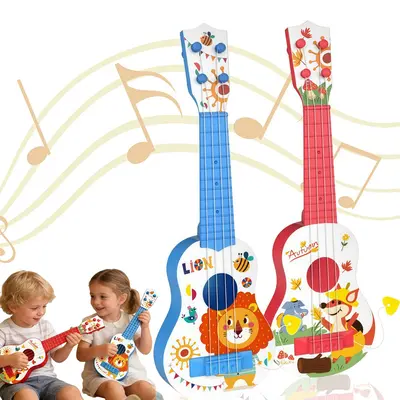 17-Inch Kids Ukulele Toy for Beginners, Mini Guitar with Pick Set, Early Education Musical Toy, Ideal Christmas & Birthday Gift for 1-3 Year-Old Toddlers, Toys