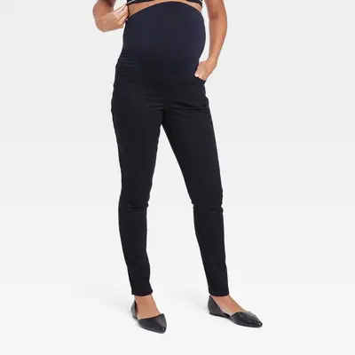 Isabel Maternity by Ingrid & High Rise Standard Fit Ankle Skinny Jeans, Black, 2