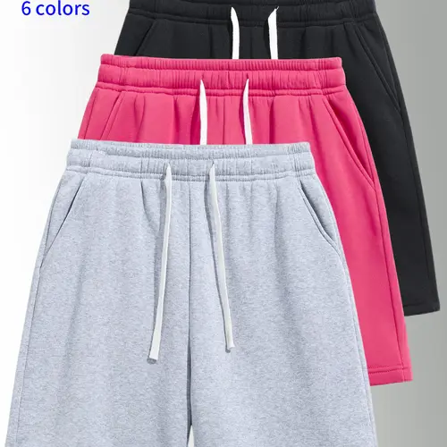 3-Pack men’s shorts: drawstring waist, mid-thigh length, simple solid colors that are easy to match. Suitable for summer daily commuting and work, outdoor running, holiday casual sports—wearable by both men and women.