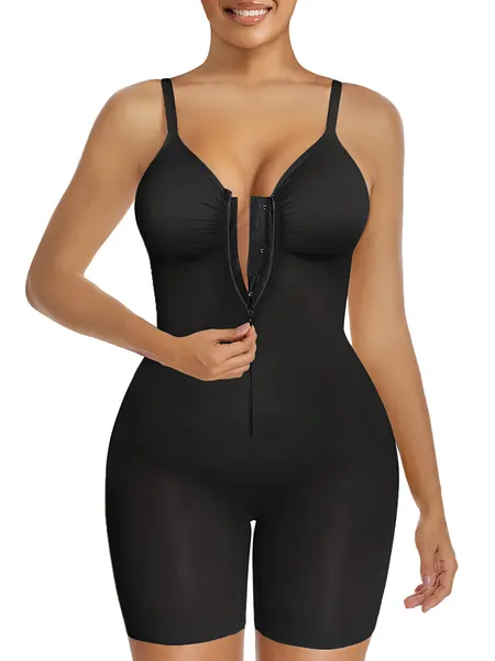 Shapewear for Women Tummy Control Bodysuits Zip-Up Comfort Ultra Stretch Fabric Customizable Fit Breathable Mesh Design Comfortable Fit