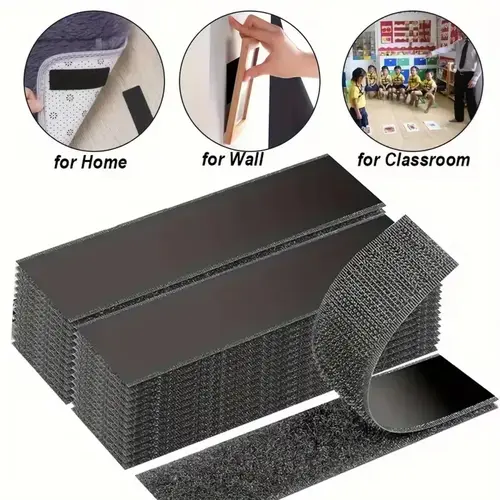 Heavy Duty Waterproof Self-Adhesive Double Sided Hook and Loop Strips, Reusable Mounting Tape for Wall Hanging Picture Frames, Frame Wall Decor, Cable Organizer (Home & Office Use),campingessentials,outdoorfurnitureset,campinggear